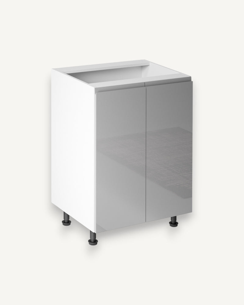 Unterschrank 60 cm – Velmora D60 Grau/Hochglanz