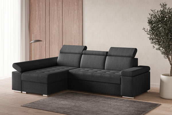 Ecksofa – Toronto – Schlafsofa mit Delfin-Mechanismus & Bettkasten