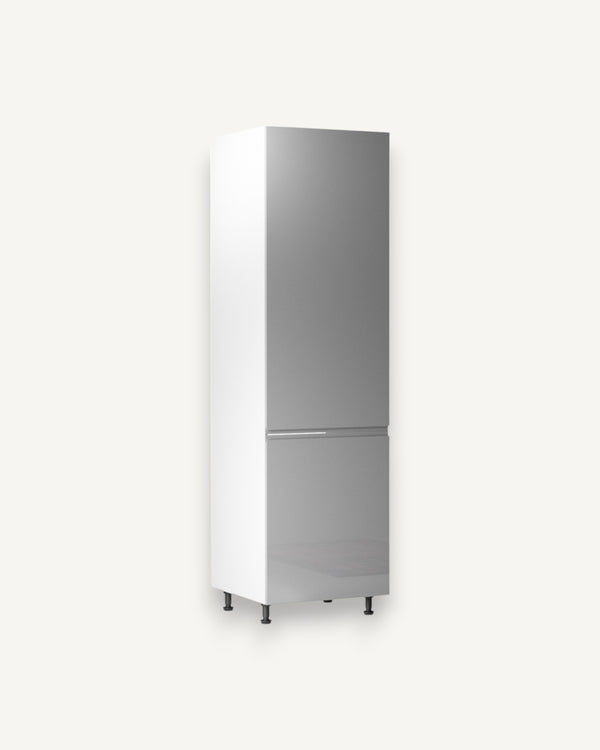 Kühlumbauschrank 60 cm – Velmora D60ZL-P/L Grau/Hochglanz