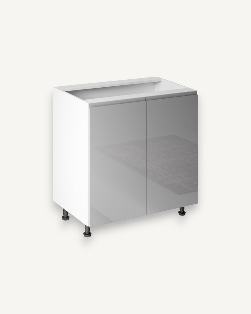 Unterschrank 80 cm – Velmora D80 Grau / Hochglanz