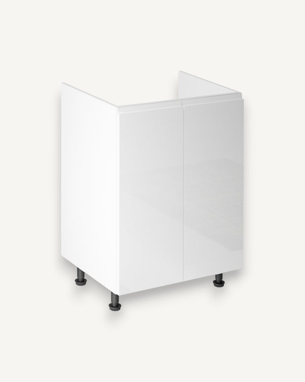 Spülenschrank 60 cm – Velmora D60Z Weiß/Hochglanz
