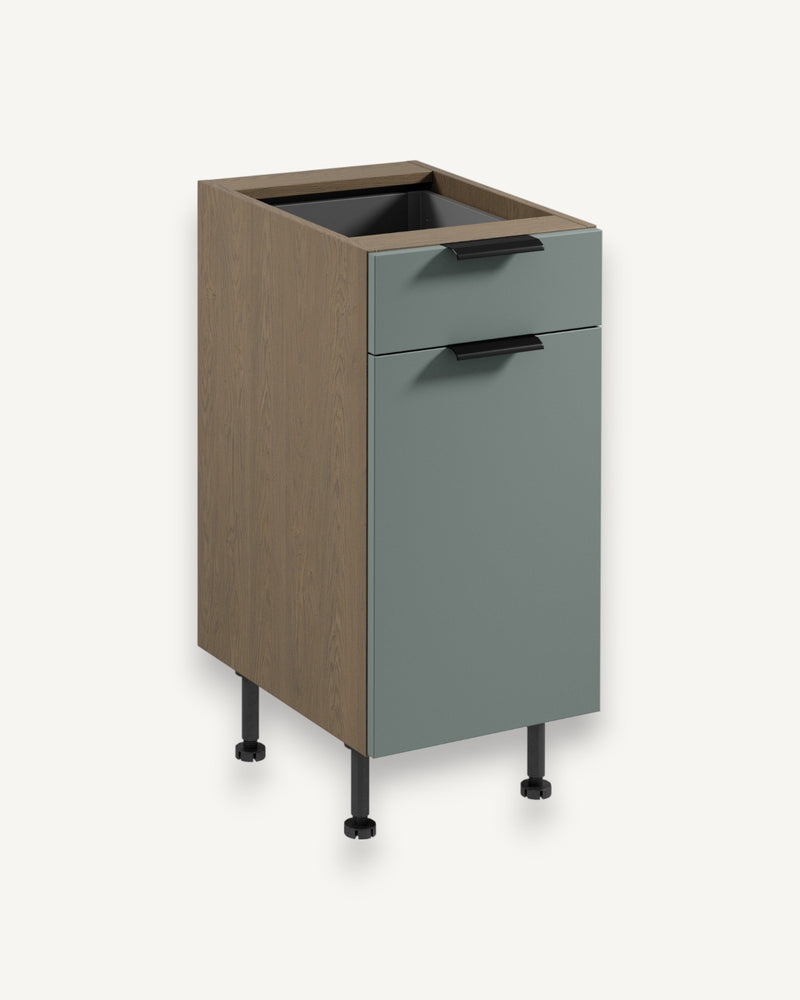 Unterschrank D40S1 P/L – Sorento Grün – Funktionale Aufbewahrung in modernem Stil.