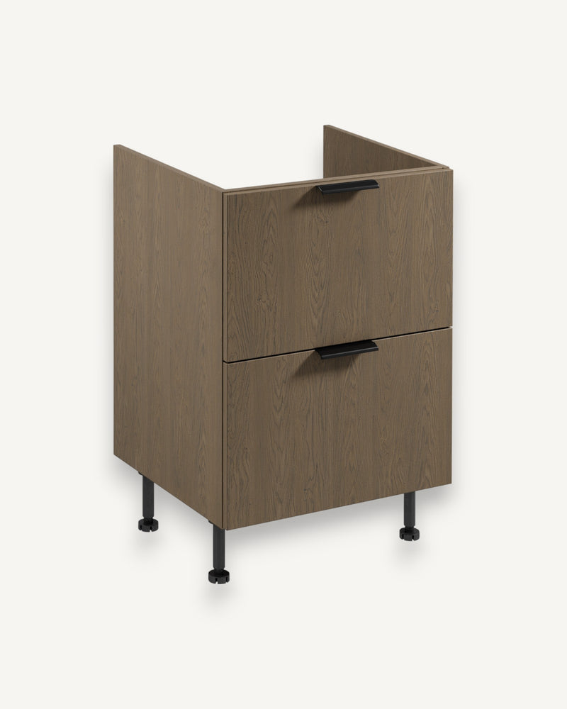Spülenunterschrank D60IN AX – Sorento Dunkle Eiche – Maximale Effizienz in kleinem Format.