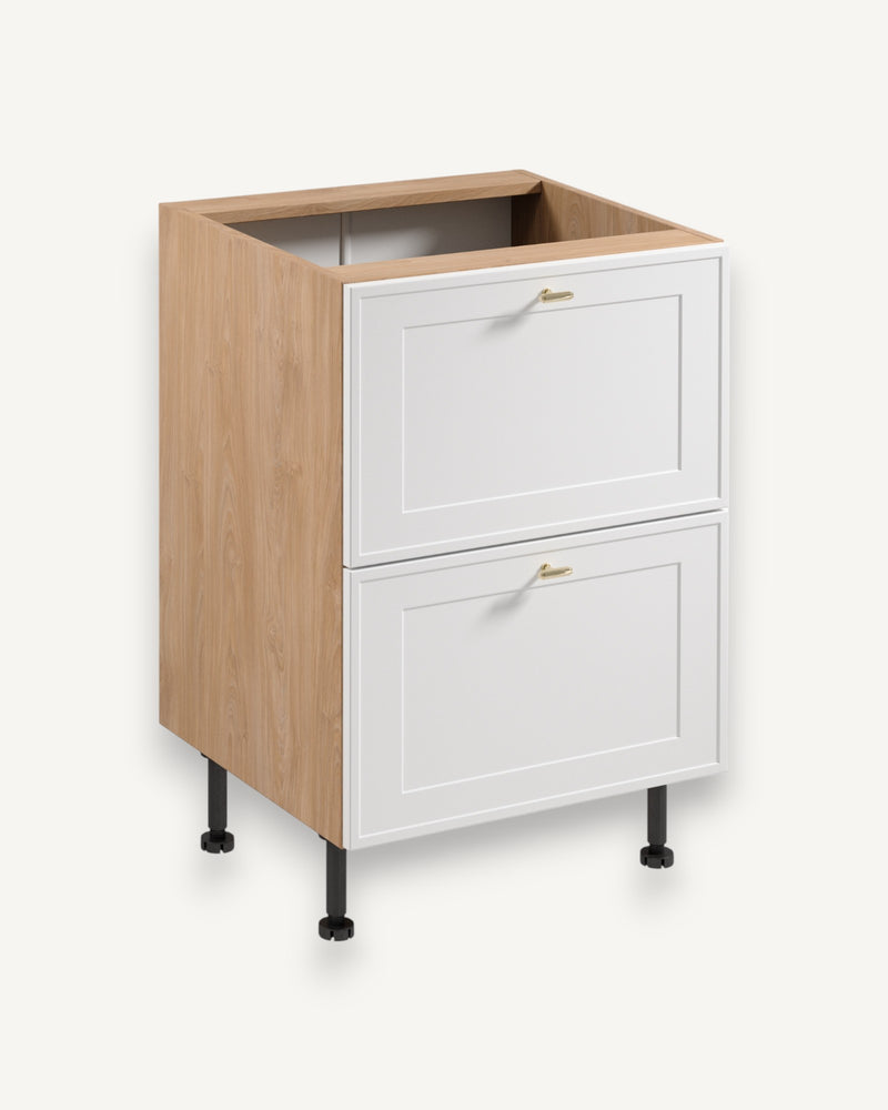 Unterschrank D60S2 AX – Sorento Sonoma Eiche Weiß – Für eine präzisere Organisation Ihrer Küche.