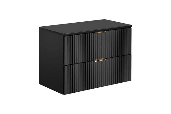 Waschbeckenunterschrank 80 cm, 60 cm – Adel Black – Hervorragende Fertigungsqualität.