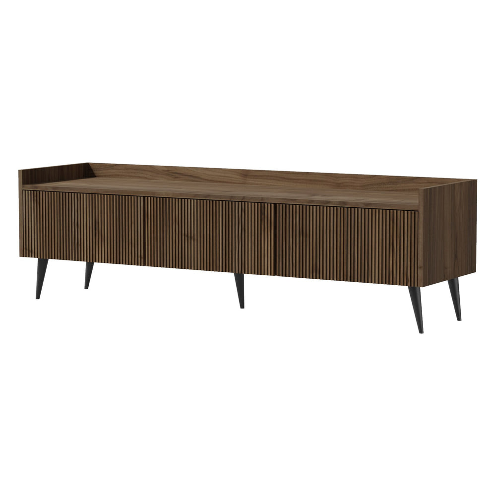 Ademo TV-Lowboard 150 cm mit 3 Klappen – Walnuss