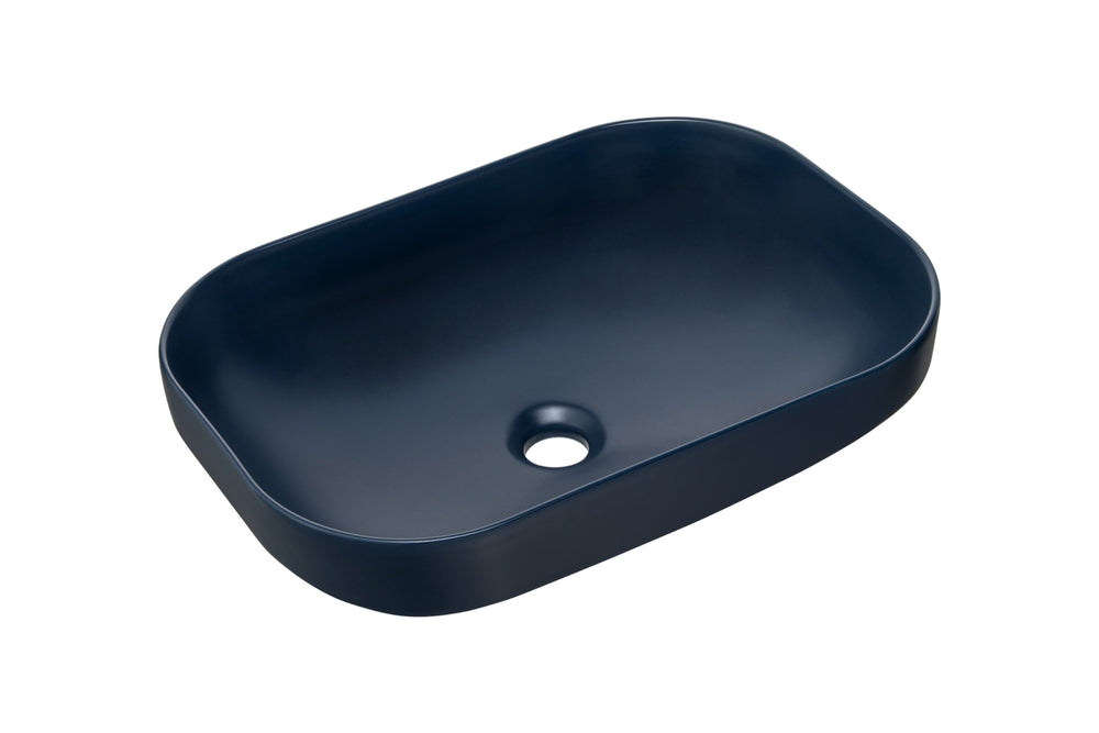 Aufsatzwaschbecken 50,4 × 35,2 cm – Marineblau matt, eckig