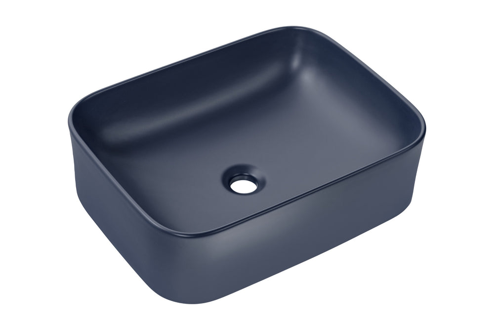 Aufsatzwaschbecken 50,5 × 38 cm – Marineblau matt, eckig
