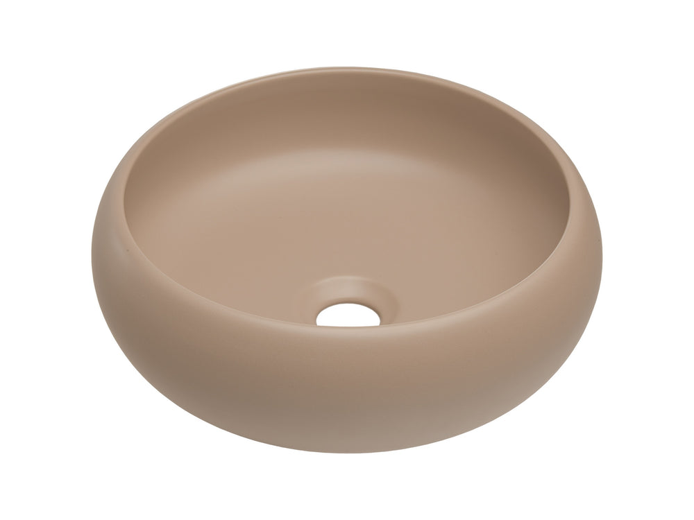 Aufsatzwaschbecken Wika 36 × 36 cm – Cappuccino matt, rund