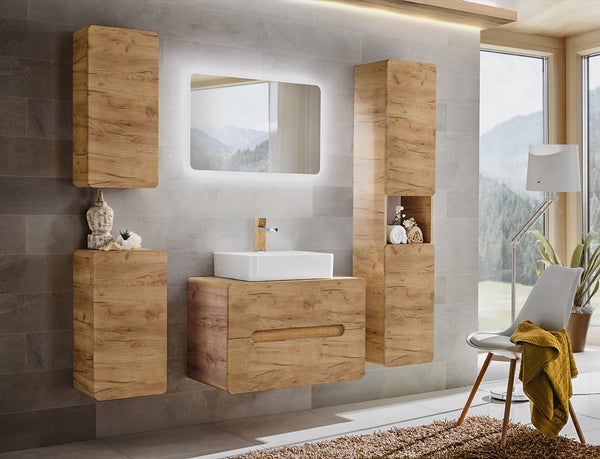 Badezimmer-Hochschrank Amaris Golden Craft Eiche 35 × 170 × 32 cm mit 2 Türen