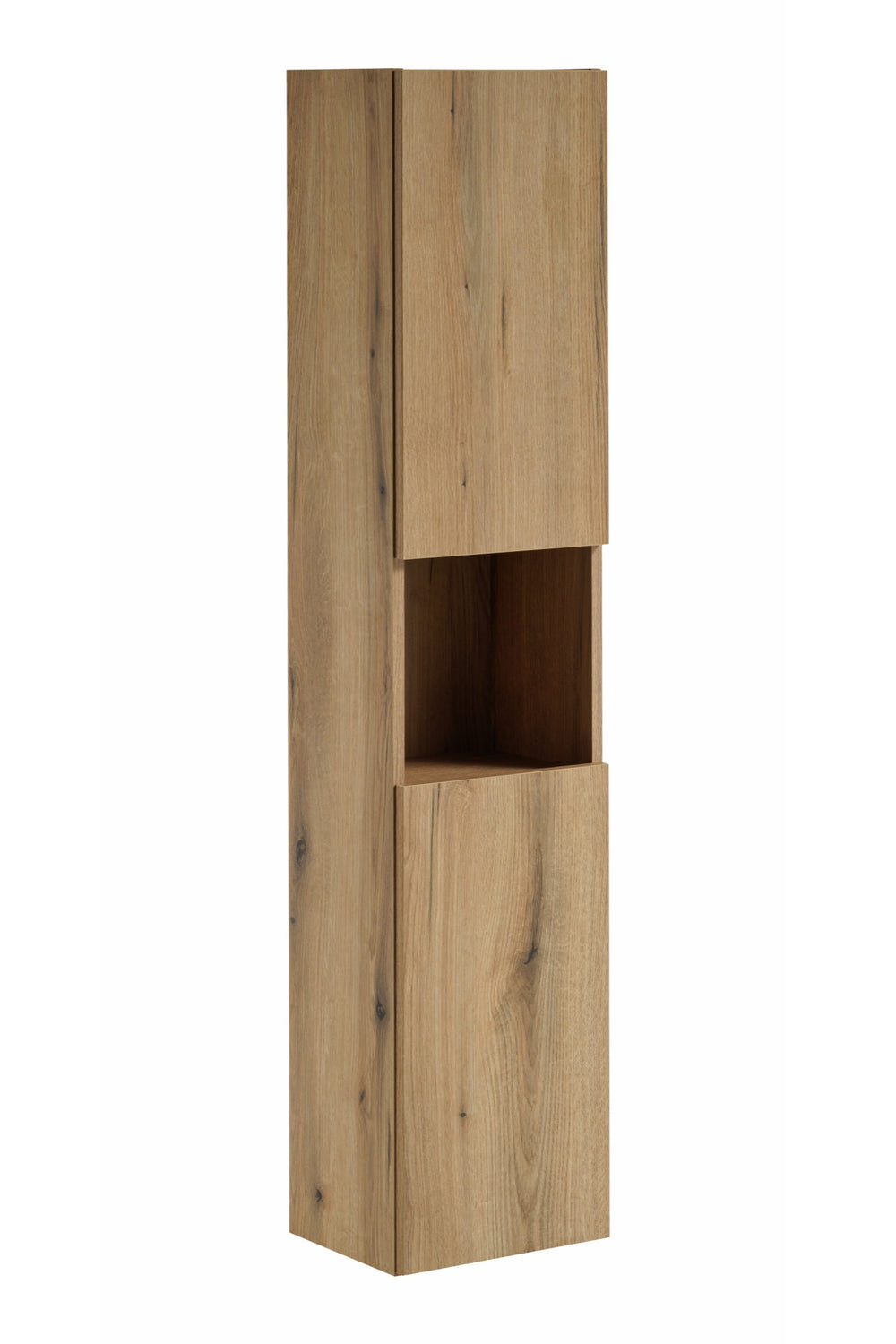 Badezimmer-Hochschrank Novira Coast Evoke Eiche 30 × 140 × 25 cm mit 2 Türen – ohne Griffe