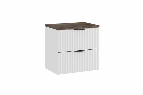 Badmöbel-Set Ardena Weiß 60 cm – Waschbeckenunterschrank + Waschtischplatte