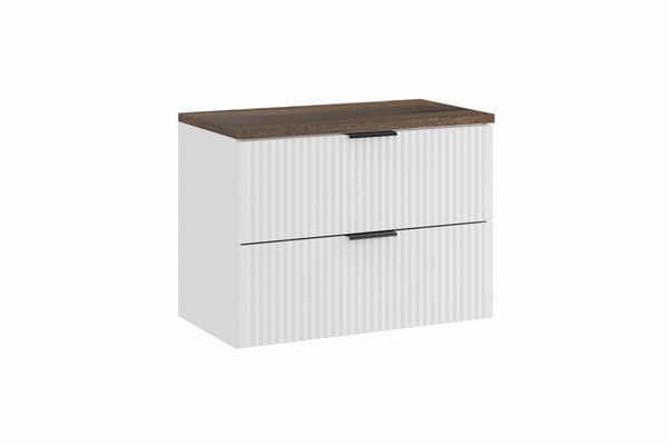Badmöbel-Set Ardena Weiß 80 cm – Waschbeckenunterschrank + Waschtischplatte