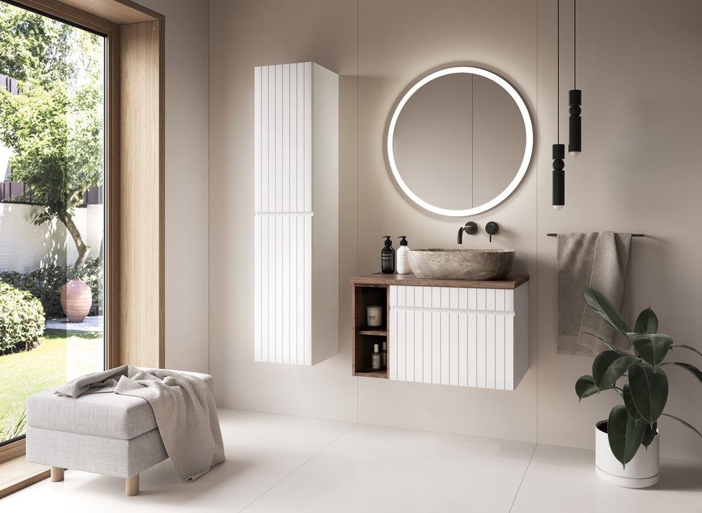 Badspiegel mit LED-Beleuchtung Vesta 80 × 80 cm – rahmenlos