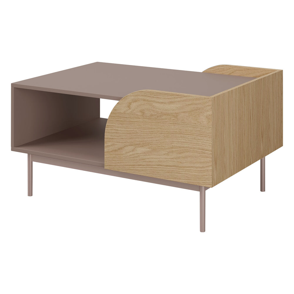Carmen Couchtisch 92 cm mit 2 Türen und offenem Fach – Frühlingseiche / Toffee