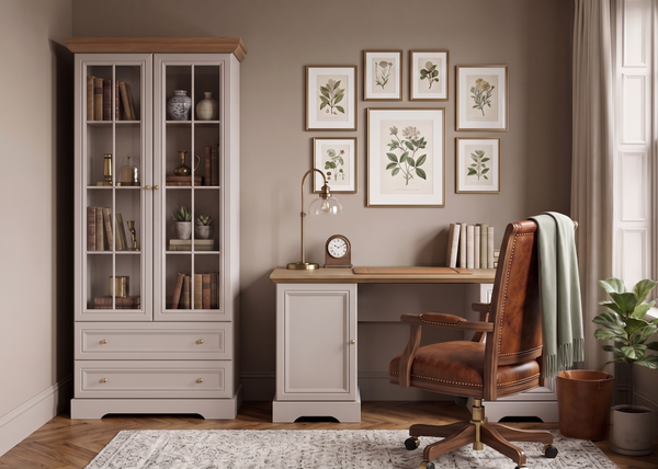 Castello Arbeitszimmer-Set 2-teilig im Landhausstil – Kaschmir / Mavelie Eiche