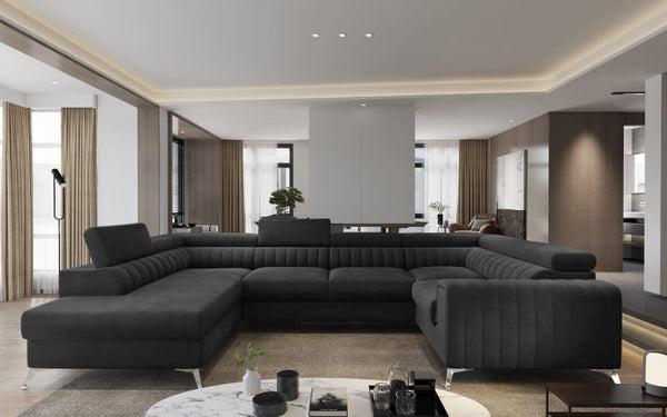 Ecksofa – LOUIS – Stromlinienförmiges Design mit verstellbaren Rückenlehnen.