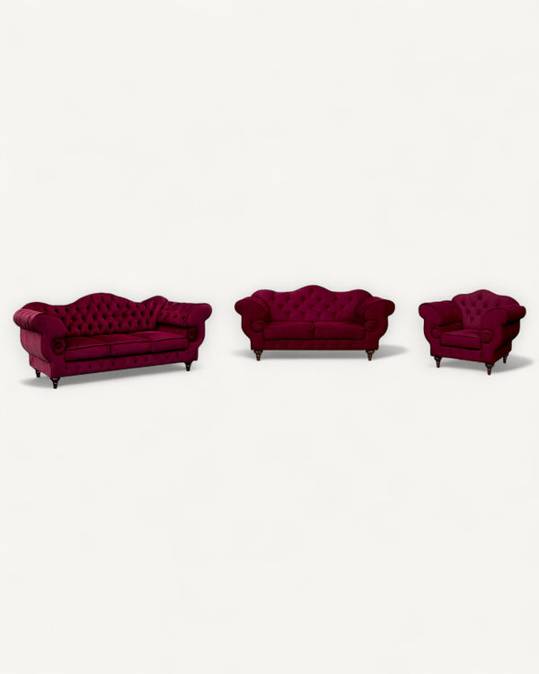 Polstergarnitur Chesterfield Gloria 3 - 2 - 1 - Premium Set - Handgemacht - Premium Materialien - Garantierte Qualität - ROYAL24_MARKT