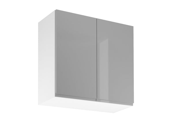 Hängeschrank 80 cm – Velmora G80 Grau/Hochglanz