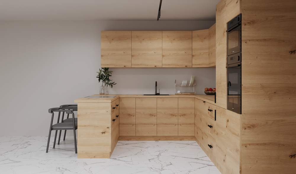 U-Küche Nexa Woodline – 390 × 260 cm – K106-G860