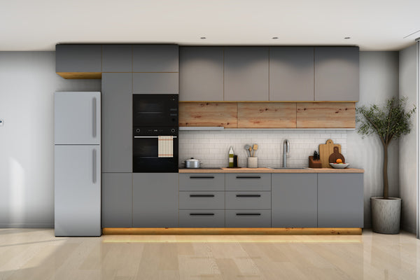Küchenzeile Nexa Grau & Woodline – 400 cm – K18-G400