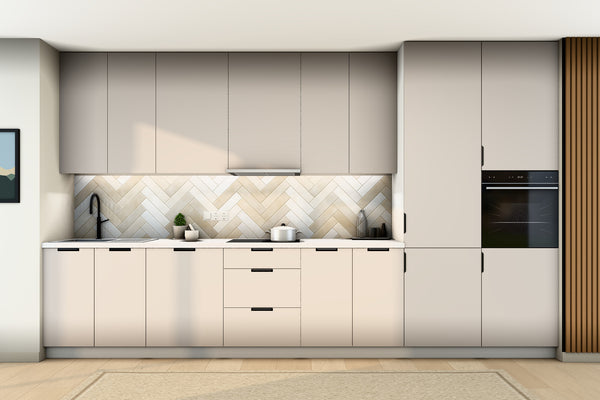 Küchenzeile Sorento Weiß & Beige – 400 cm – K58-G400 R