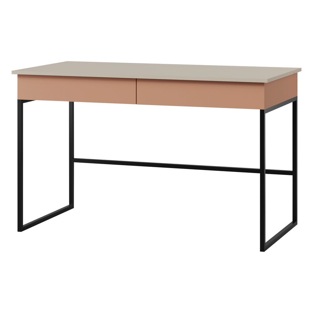 Lorin Schreibtisch 125 cm mit 2 Schubladen – Kaschmir / Alpaka