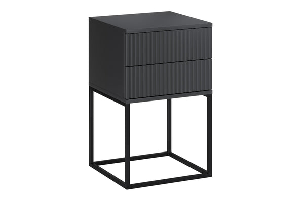 Nachttisch Spella Anthrazit 40 × 65 × 39 cm mit 2 Schubladen