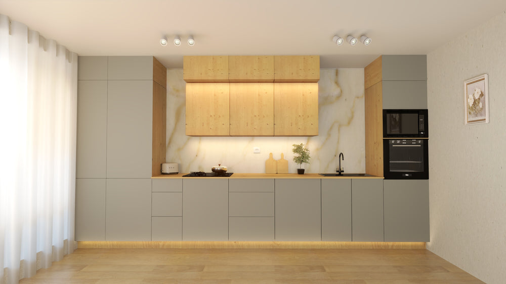 Küchenzeile Nexa Woodline & Beige – 460 cm – KÜ-LN-003