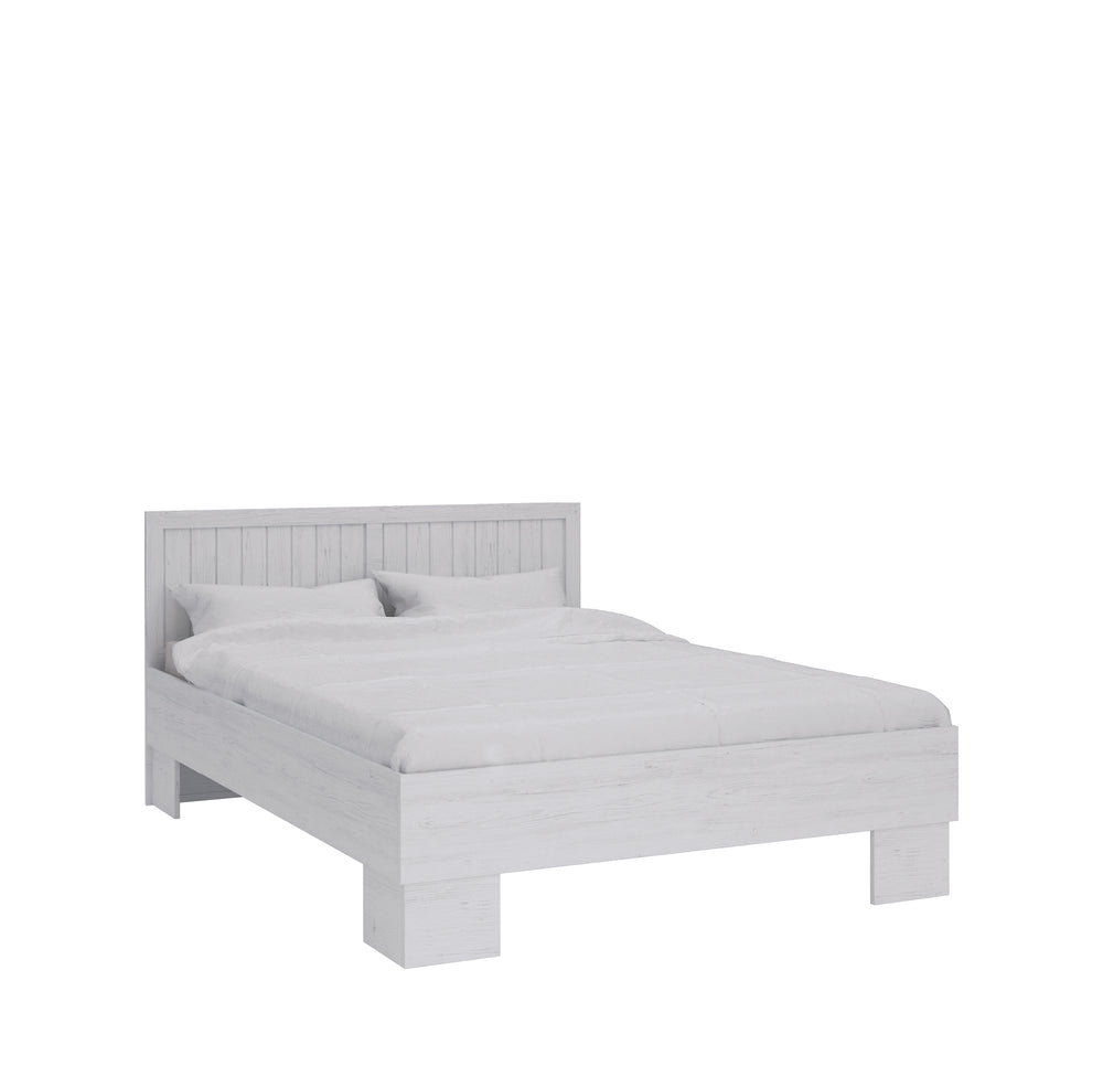 Portivo Stilvolles Doppelbett 160 × 200 cm im Landhausstil mit Kopfteil