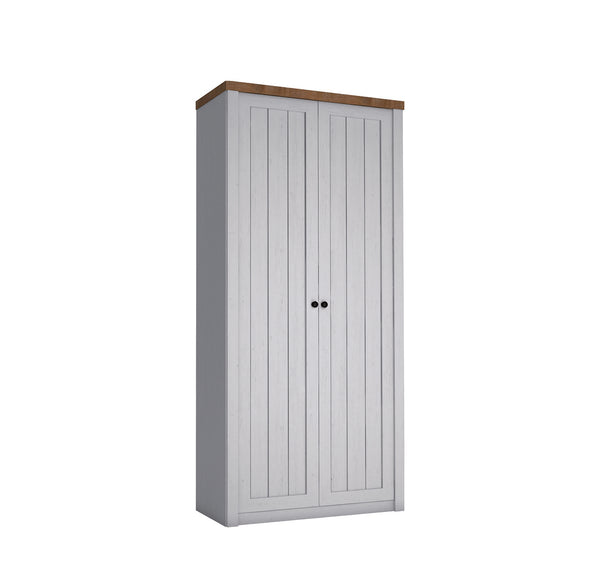 Portivo Kleiderschrank 2-türig mit Kleiderstange – skandinavisches Design