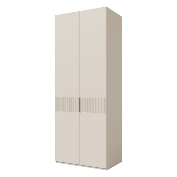 Soreno Kleiderschrank 90 cm mit 2 Türen und 3 Innenschubladen – Macadamia