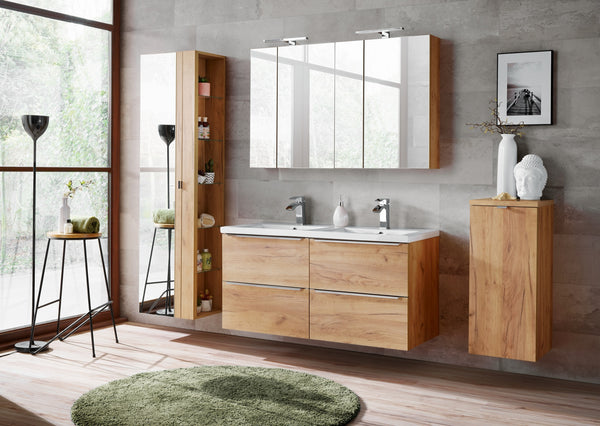Spiegelschrank Caprena Golden Craft Eiche 60 × 75 × 16 cm mit 2 Türen