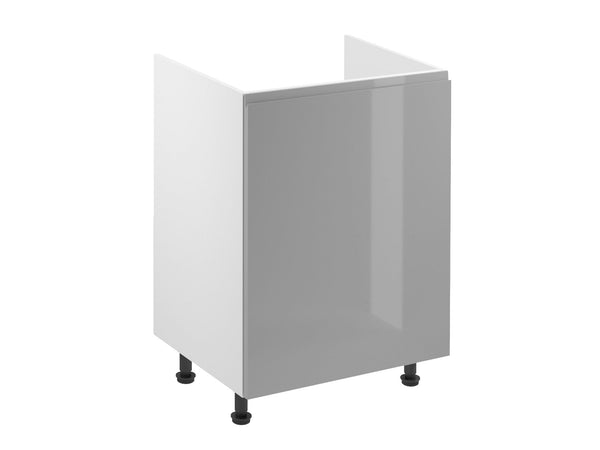Spülenschrank 60 cm – Velmora D60Z-P/L Grau/Hochglanz