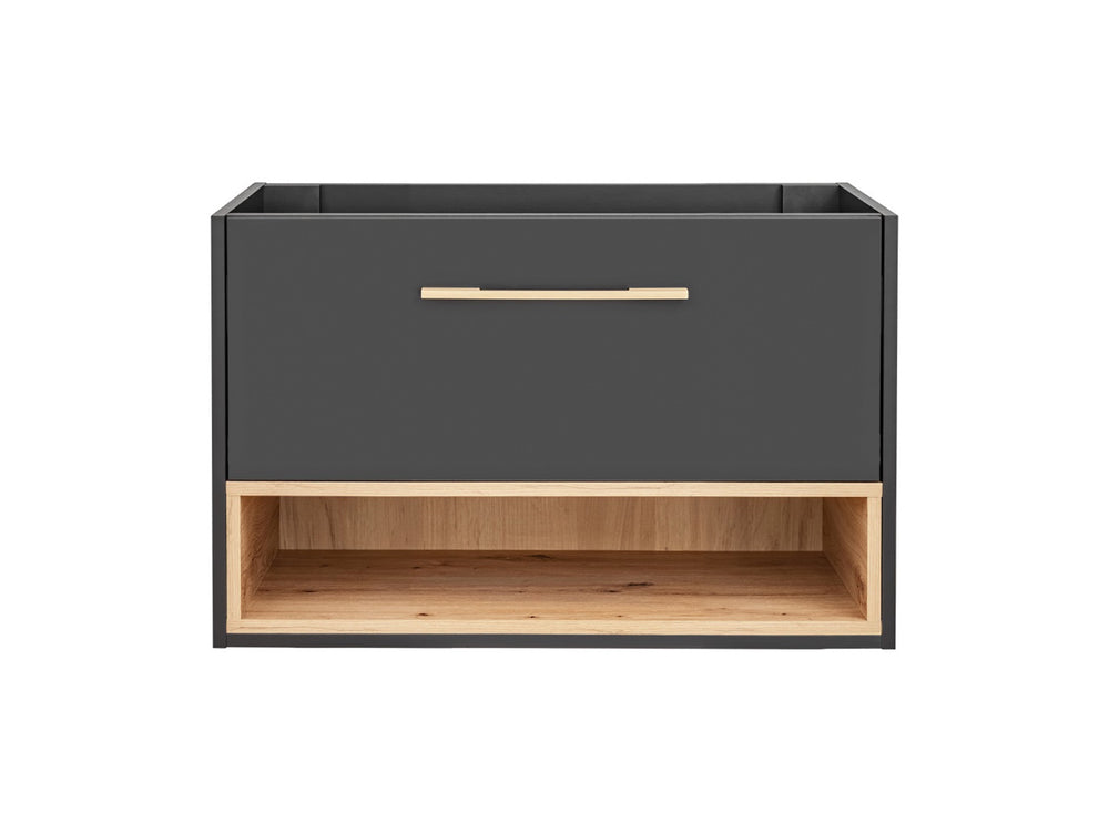 Waschbeckenunterschrank Bornella Cosmos Grau 80 × 57 × 46 cm mit 1 Schublade