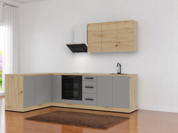 L-Küche Nexa Beige & Woodline – 270 × 170 cm – K99-G270