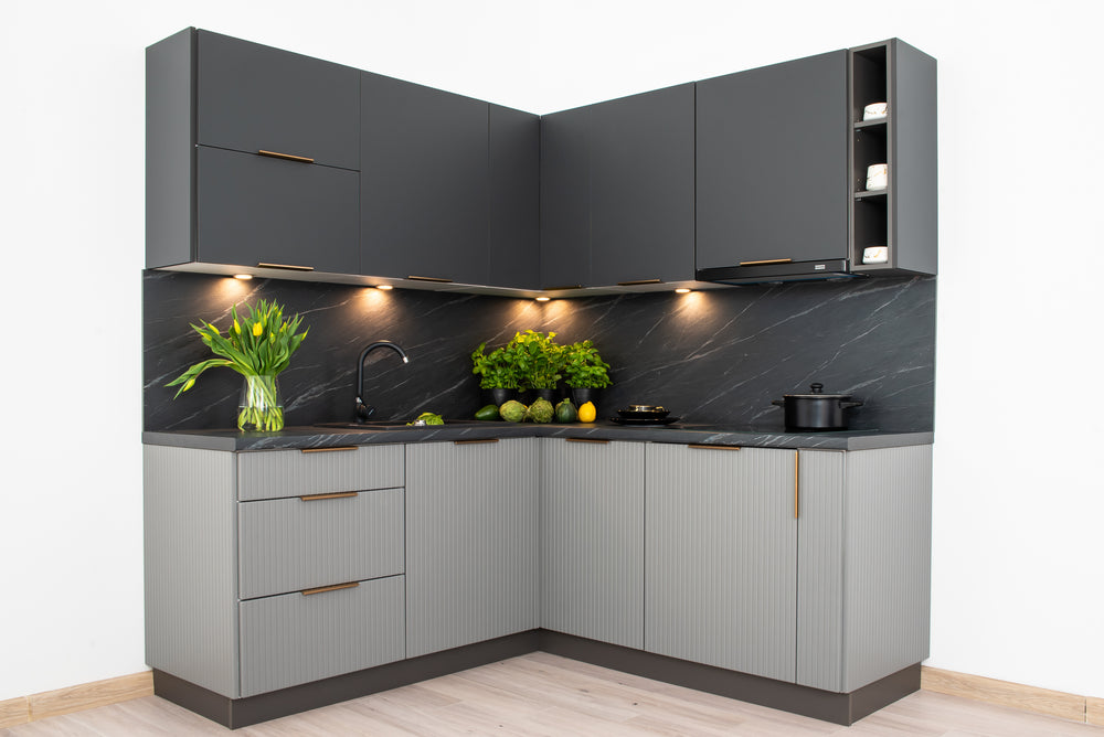 L-Küche Morvex & Kendro Grau & Anthrazit – 190 × 180 cm – KS6-G370