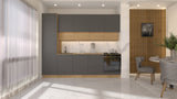 Nexa Küchenzeile KÜ06-L – Grau & Woodline – 300 cm – Moderne Familienküche mit Hochschrank und großzügigem Stauraum