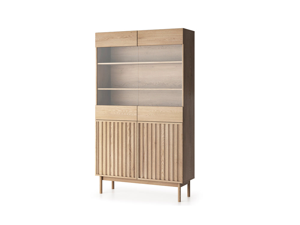 Savira Elegante Vitrine mit 2 Türen in Cremona Eiche – Modernes Premium-Design