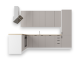 Winkelküche - Sorento Weiß Beige - K51-G330 - ROYAL24_MARKT