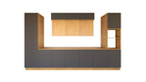 Nexa Küchenzeile KÜ04-L – Grau & Woodline – 420 cm – Modernes Küchensystem mit durchdachter Stauraumlösung