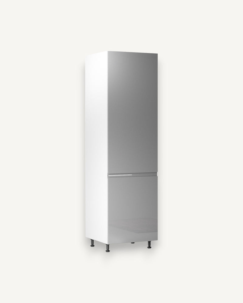 Kühlumbauschrank 60 cm – Velmora D60ZL-P/L Grau/Hochglanz