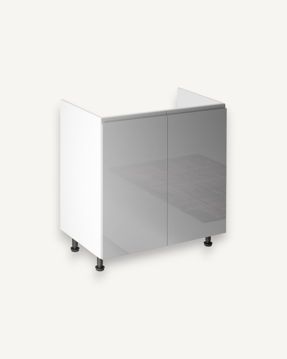 Spülenschrank 80 cm – Velmora D80Z Grau/Hochglanz