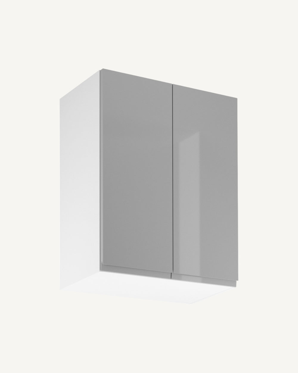 Hängeschrank 60 cm – Velmora G60 – Grau/Hochglanz