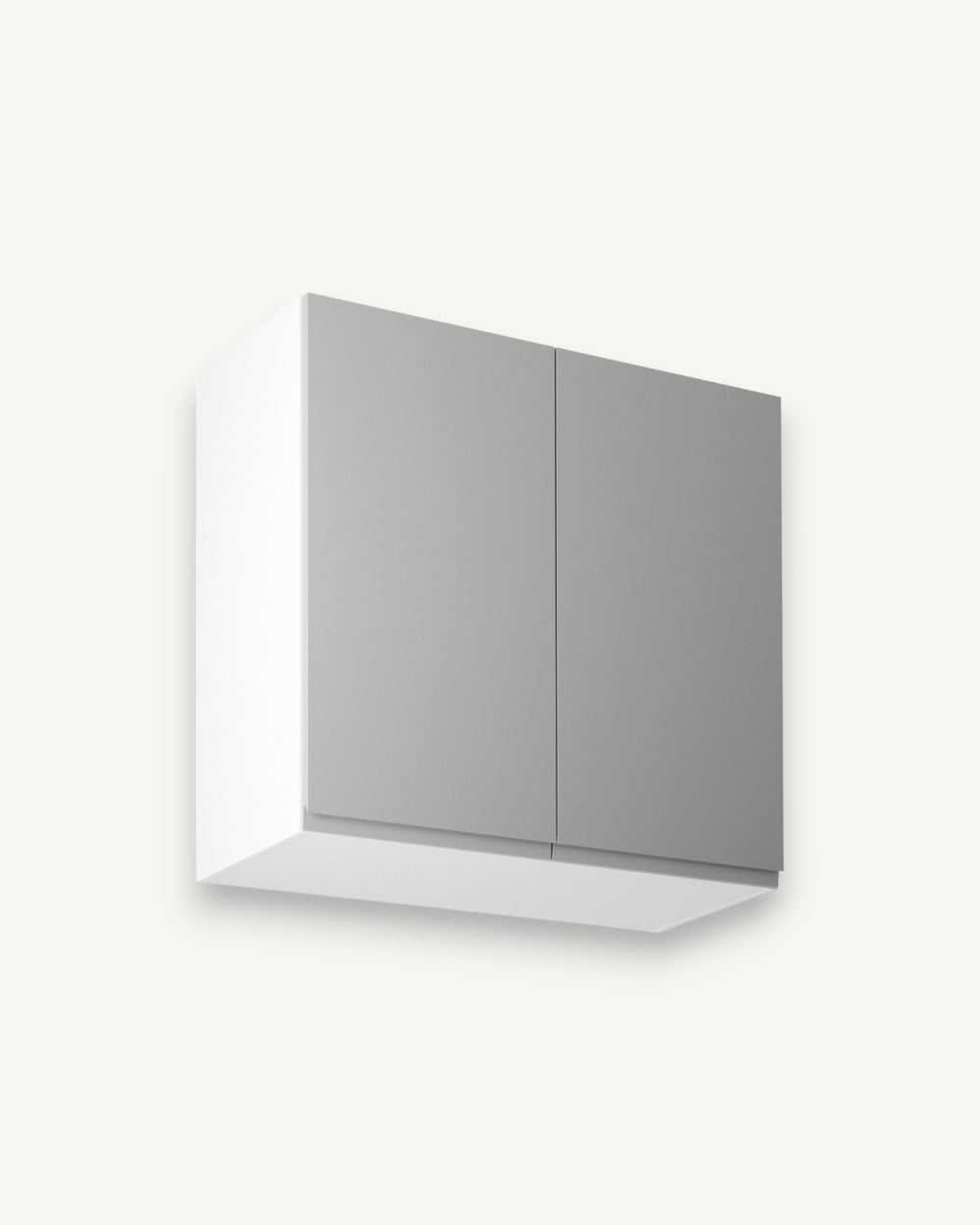 Hängeschrank 80 cm – Velmora G80 Grau/Hochglanz