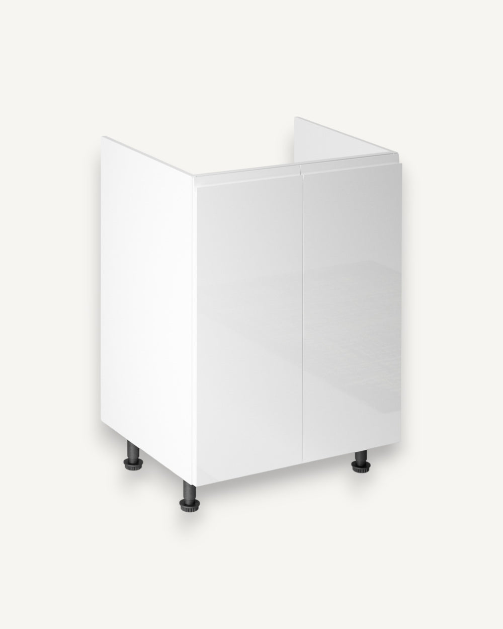 Spülenschrank 60 cm – Velmora D60Z Weiß/Hochglanz
