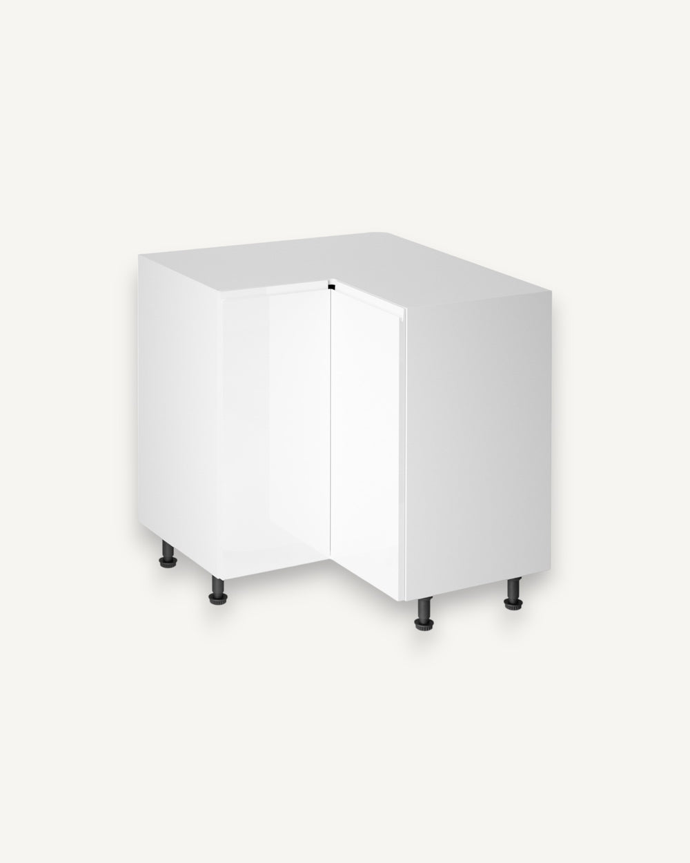 Eckunterschrank 79 cm – Velmora D90N Weiß / Hochglanz