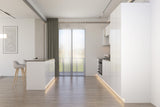 Velmora Inselküche KÜ-AS-011 – 340 cm – Weiß Hochglanz – Moderne Einbauküche mit Kochinsel