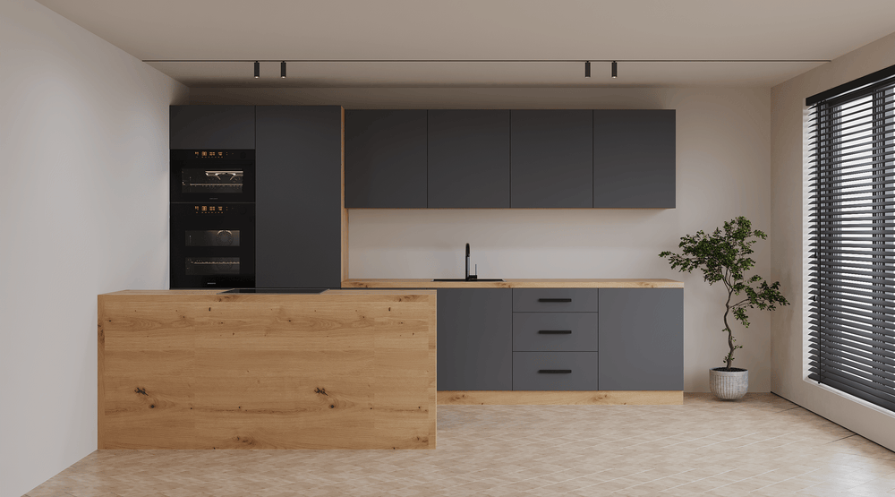 Küchenzeile K104-G360 – Nexa – Grau – Moderne Optik mit durchdachter Funktion