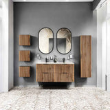 Badmöbel-Set - Xilo X - mit Möbelwaschbecken, Hochschrank & Spiegel - ROYAL24_MARKT
